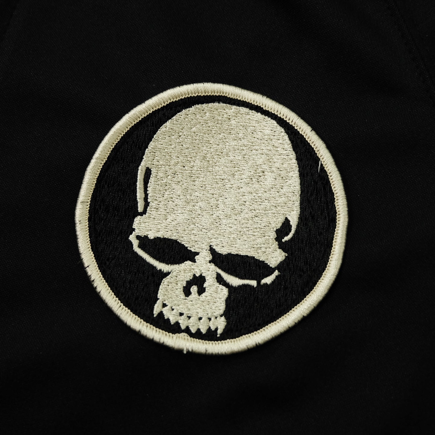 CROWS × CROPPED HEADS T.F.O.A Skull Crossbones Embroidered Black Track Jacket | The Front of Armament 武装戦線 Manga Streetwear | Size S
