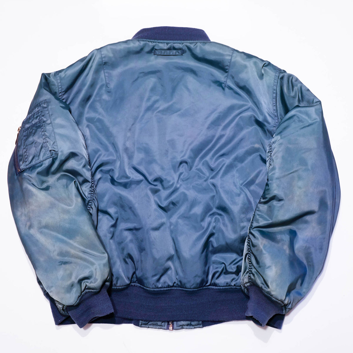 Chaqueta de vuelo de estilo MA-1 Ranford, bomber militar de nailon azul, modelo MIL-J-8279, talla L