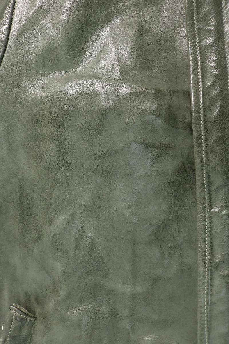 Carol Christian Poell LM/2699 Kangaroo Leather Jacket, Mottled Grey-Green, Funnel Collar, Size 56, view 3