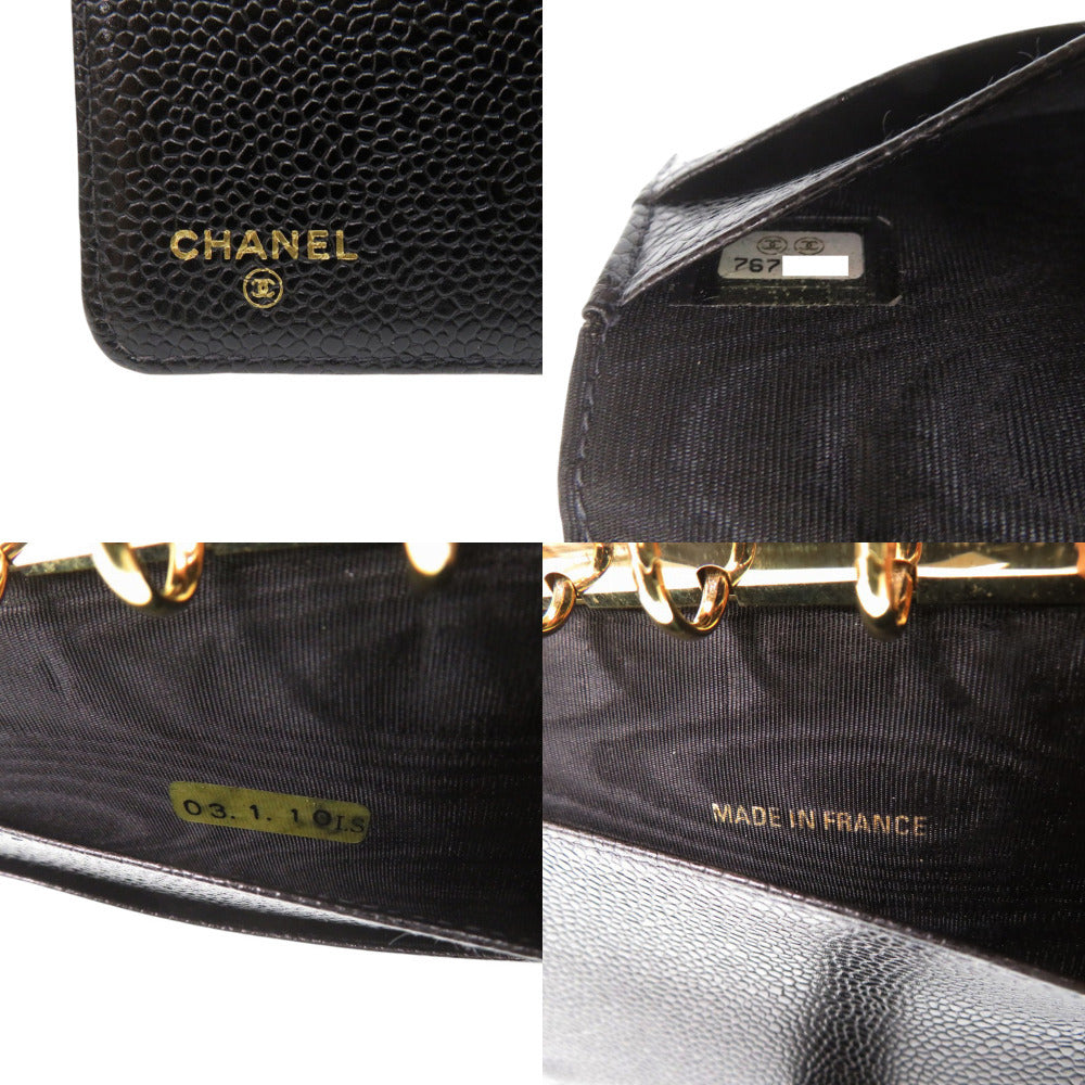 Chanel Agenda Cover, Black Caviar Leather with Embossed CC and Gold Tone Rings, 7 Series, view 6