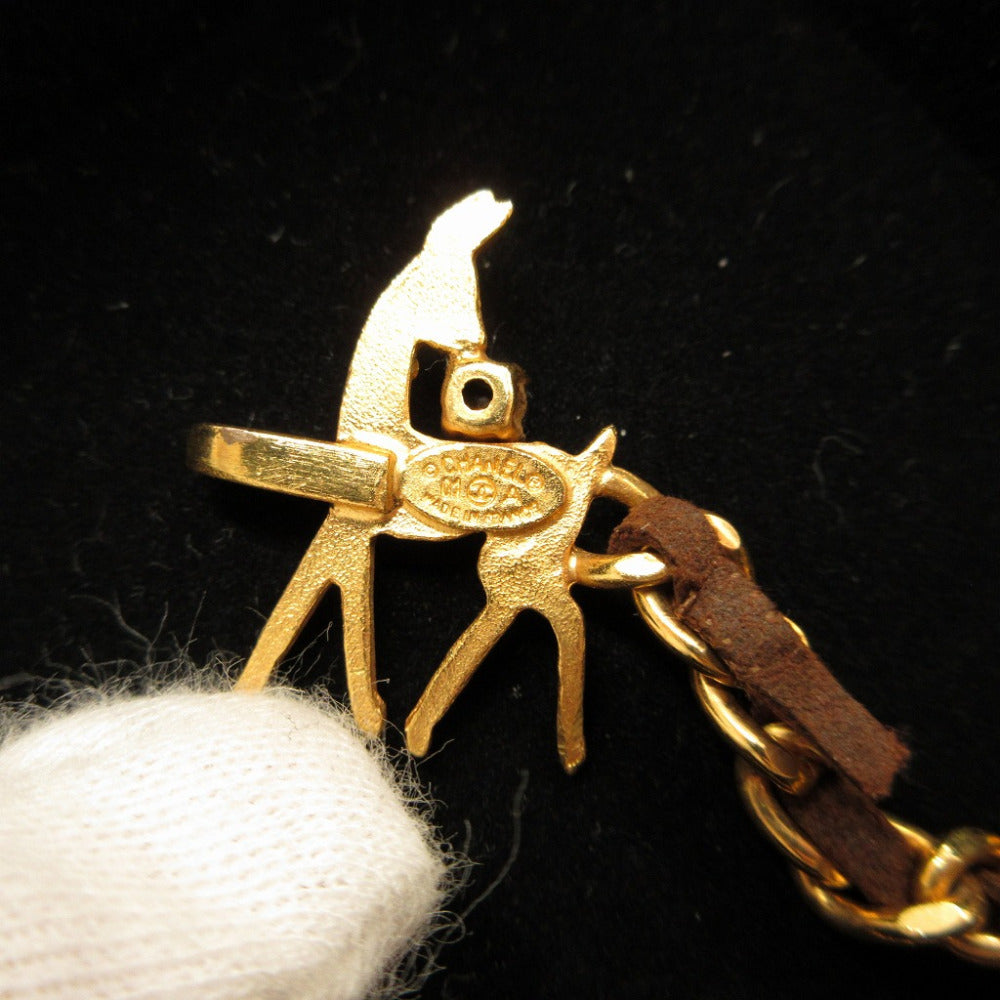 Chanel Bambi Fawn Leather-Woven Chain Bracelet, Gold Tone and Brown, Autumn 2001 (01A), with Box, view 4
