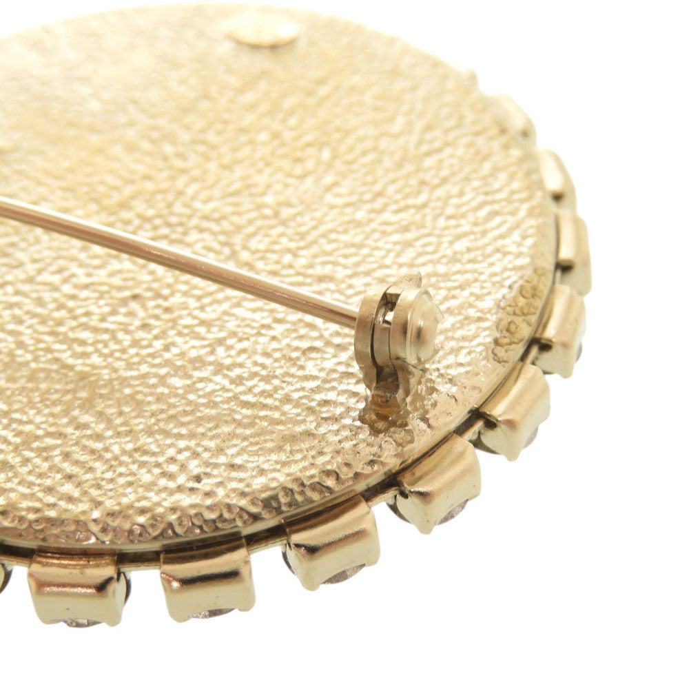 Chanel Camellia Drawing Round Brooch, White Cabochon with Crystal Border, Spring 2008 (08P), with Box, view 9