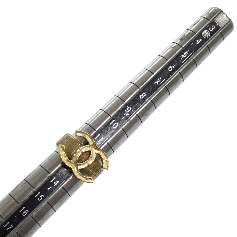 Chanel CC Wide Band Ring, Gold Tone over Black Enamel, Japanese Size 12 (US 6), with Box, view 7