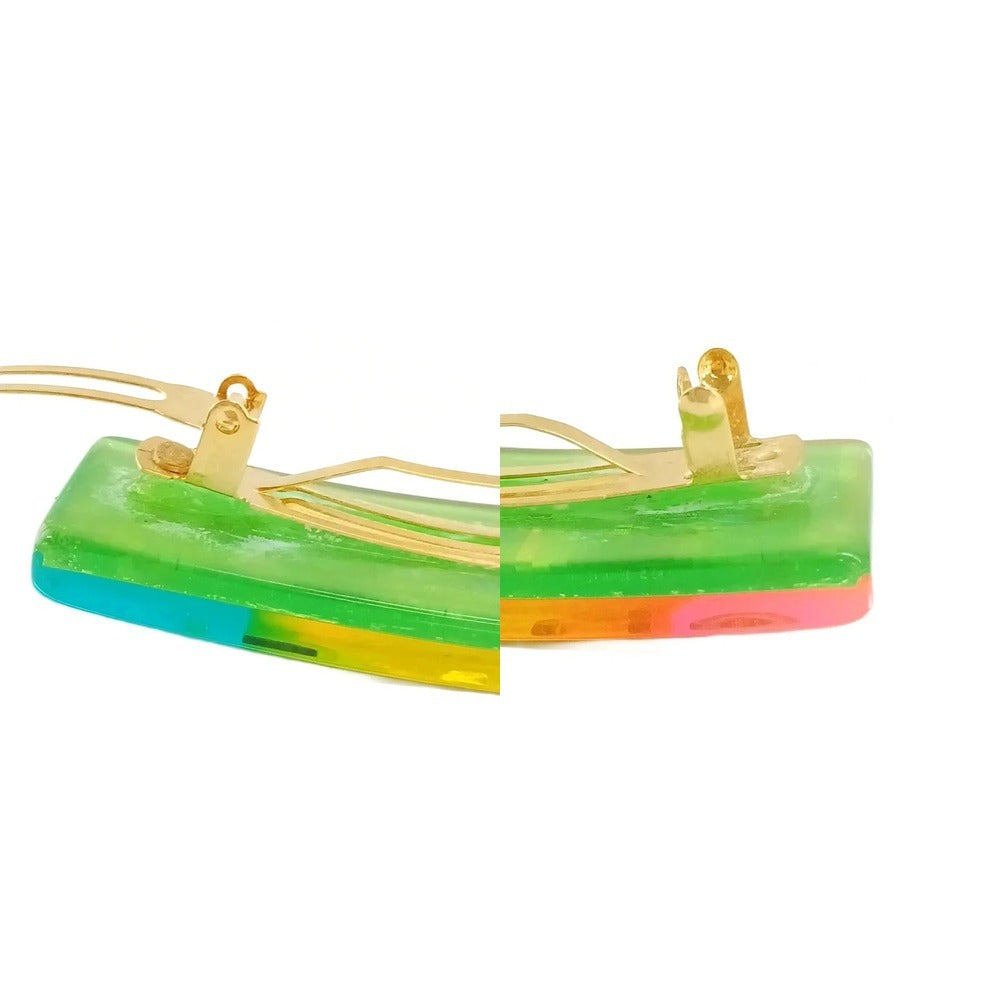 Chanel Holographic Logo Barrette, Rainbow Resin, Spring 1997 (97P), view 9