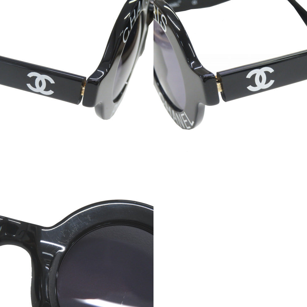 Chanel Vintage Round Sunglasses, Paris Lettering across the Lenses, Black Acetate, with Case, view 10