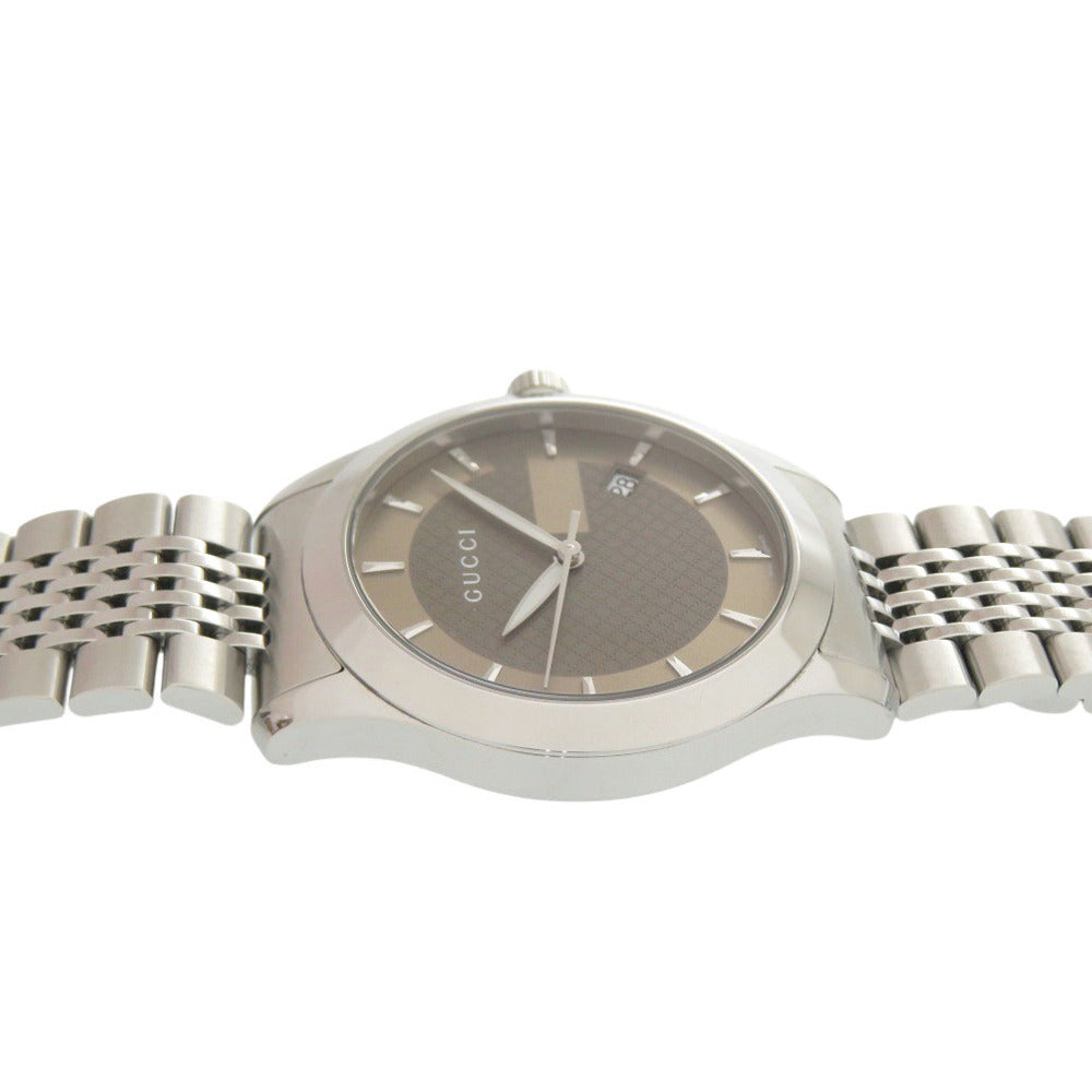 Gucci G-Timeless Watch YA126406, Brown GG Dial, Stainless Steel, Quartz, with Box, view 8