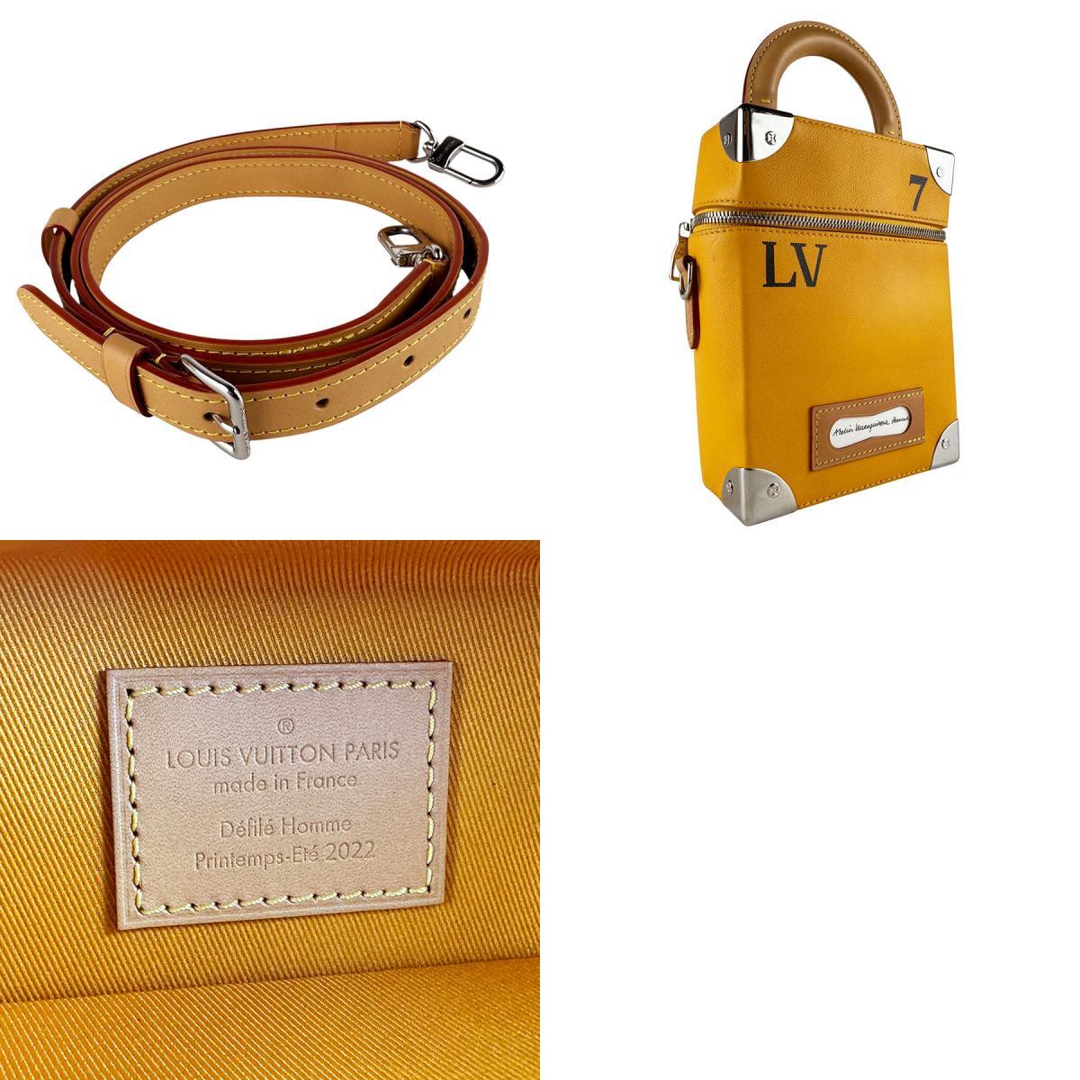 Louis Vuitton Vertical Box Trunk M59666, Saffron Leather, view 10