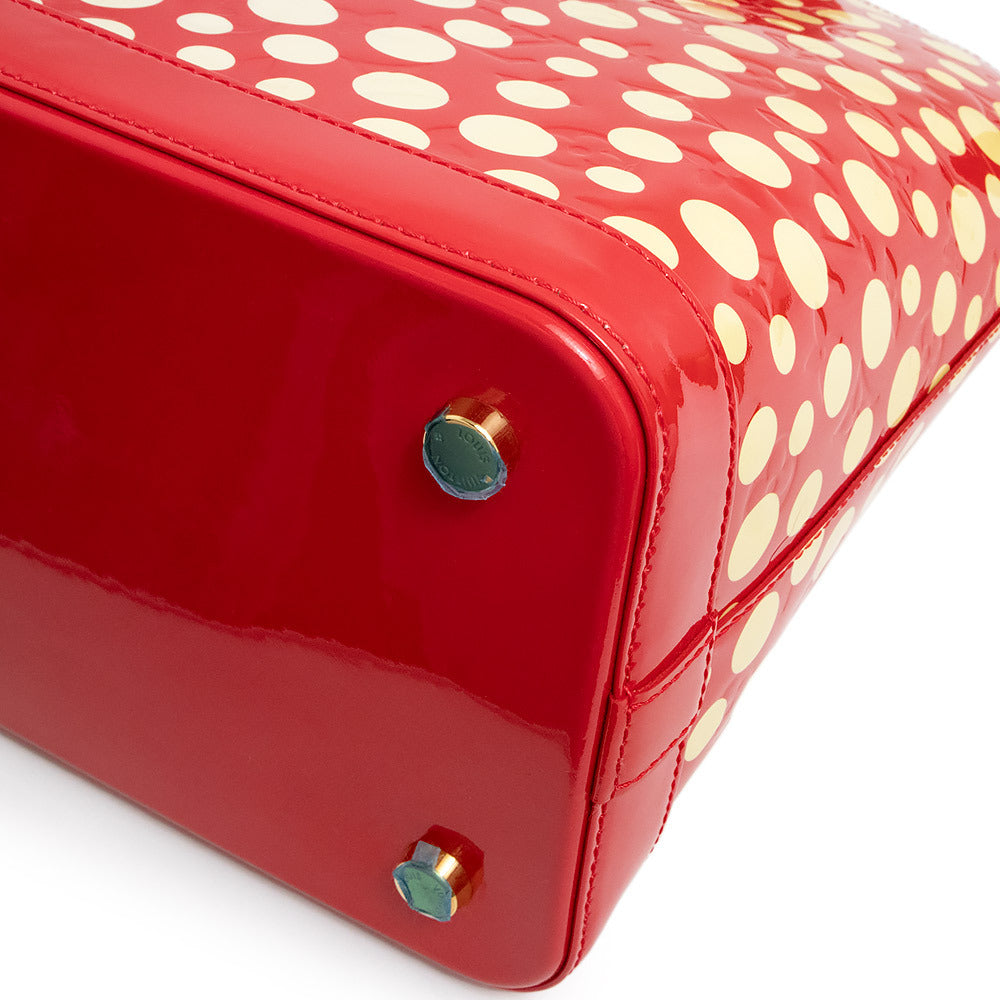 Louis Vuitton × Yayoi Kusama Lockit MM M91423, Vernis Dots Infinity, Red, 2012, view 10