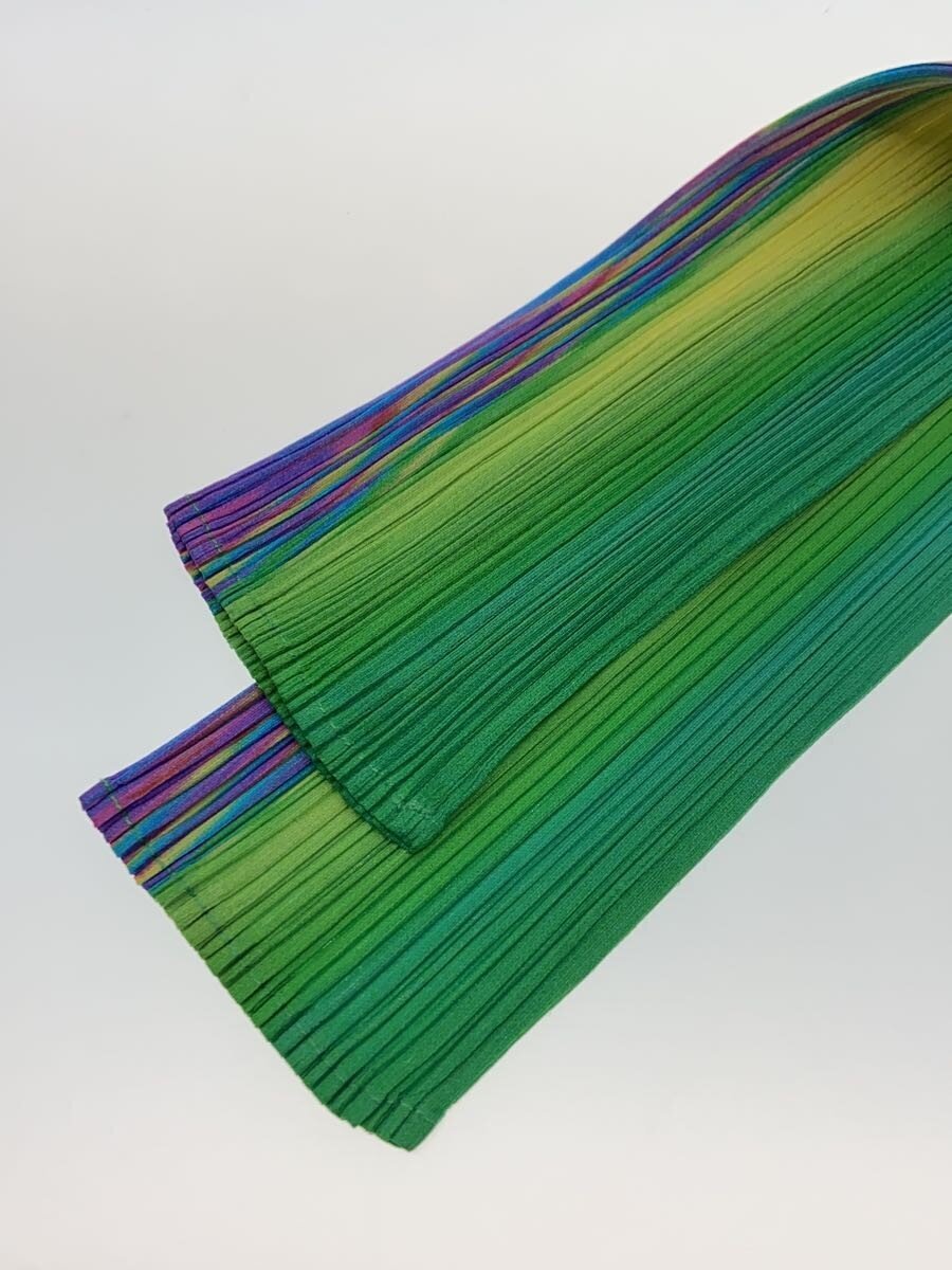 Pleats Please Issey Miyake PP79-JH825 Rainbow Gradient Pleated Shirt Dress, Long Sleeves, Collared, Size 3, view 5