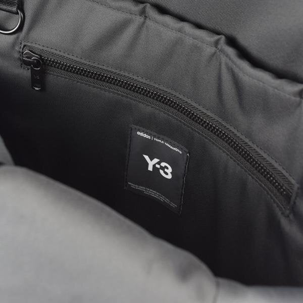Y-3 Small Backpack JV9721, Black Nylon with Rubberised Logo Panel, New, view 7