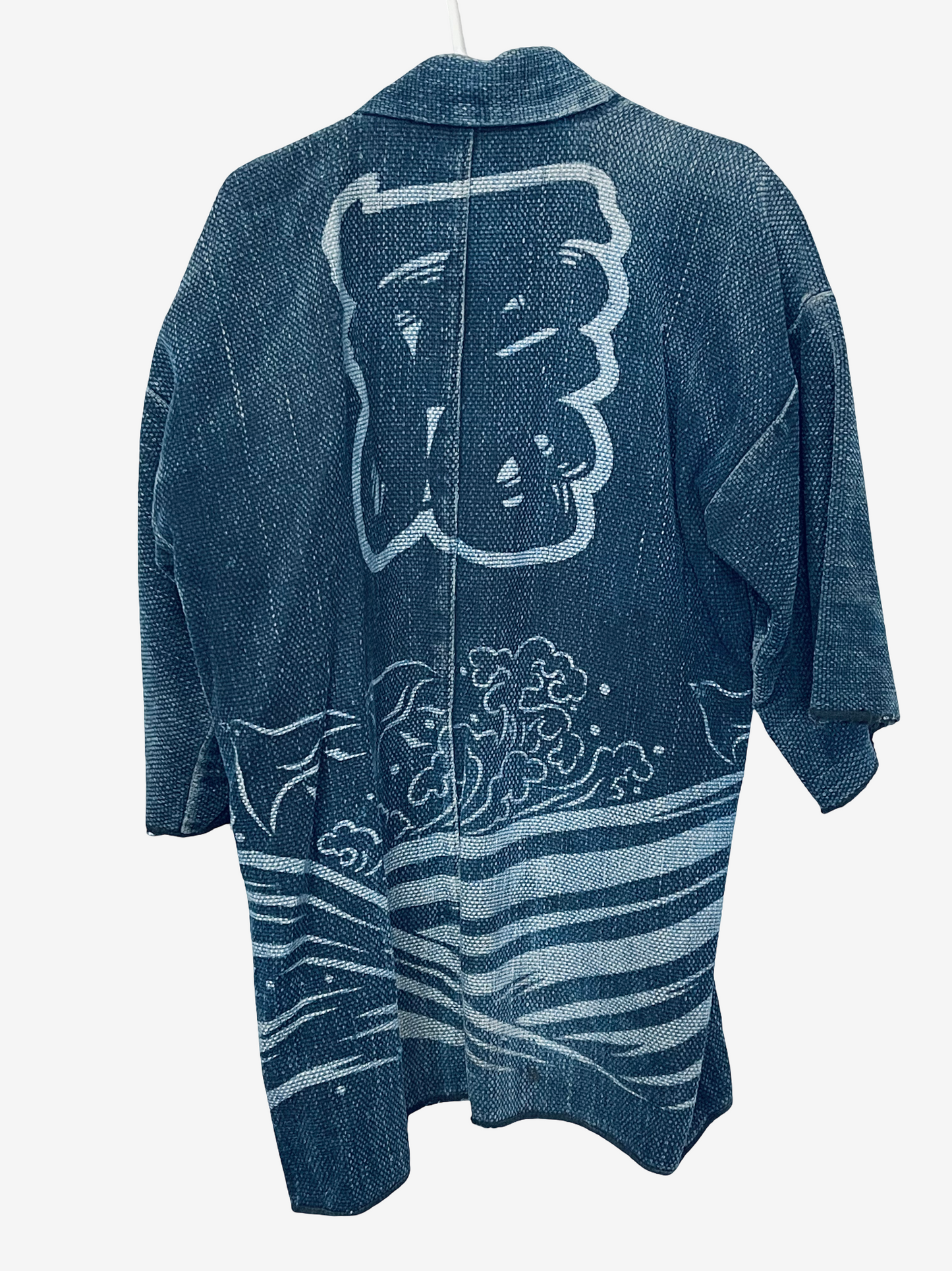 Vintage Japanese Fire Brigade Hanten Happi Coat | Sashiko Fireman Jacket | Hikeshi Banten | Indigo Cotton Festival Coat