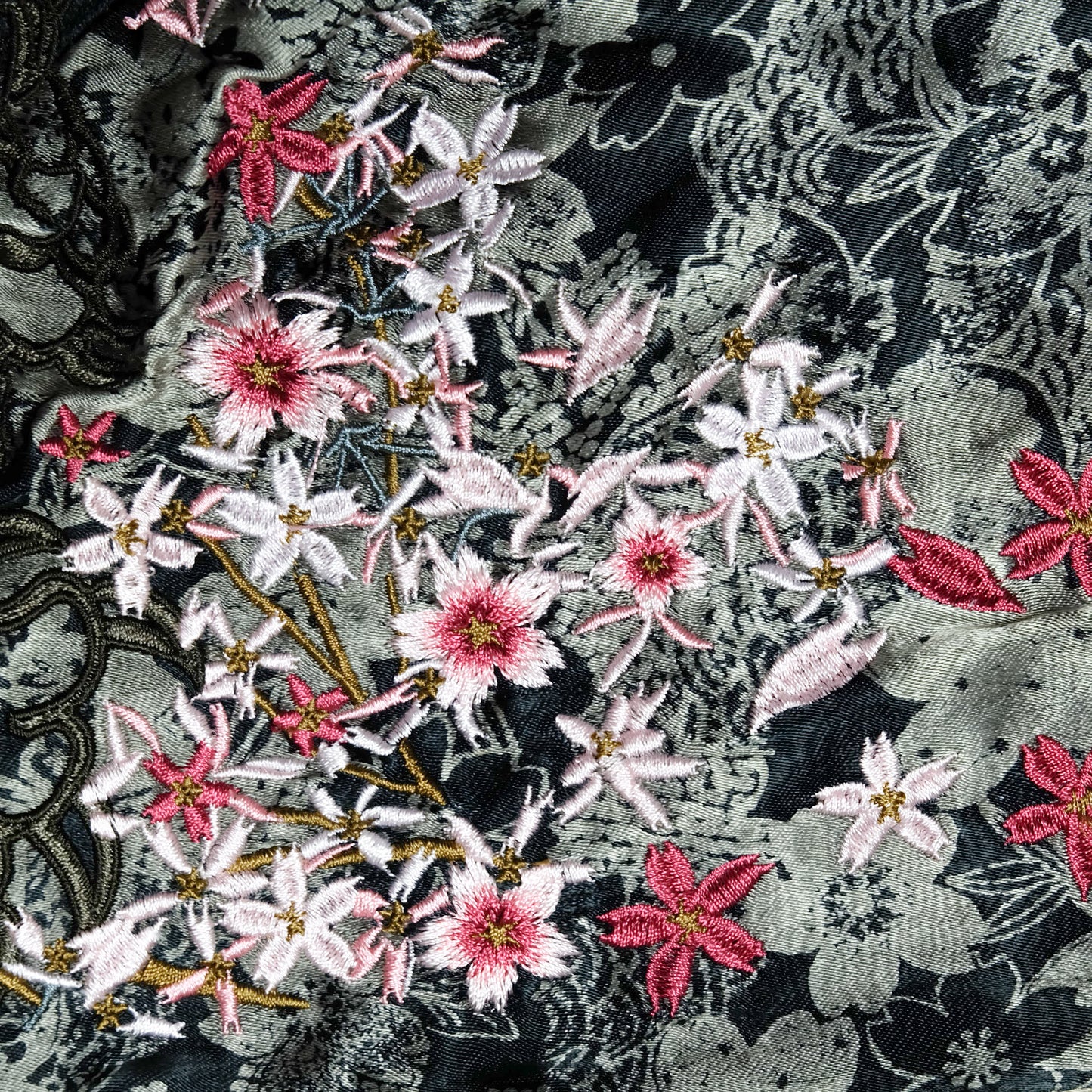 DOPE MAXIMALIST Miyabi Musubi Sukajan Jacket Zenbu Samurai Musha Warrior & Sakura Cherry Blossoms Tattoo Embroidery | Souvenir Jacket Japan