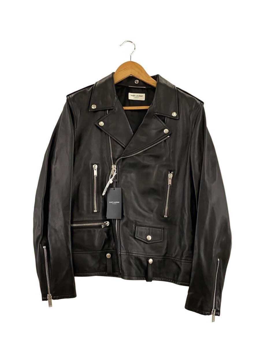 Saint Laurent black lambskin biker jacket