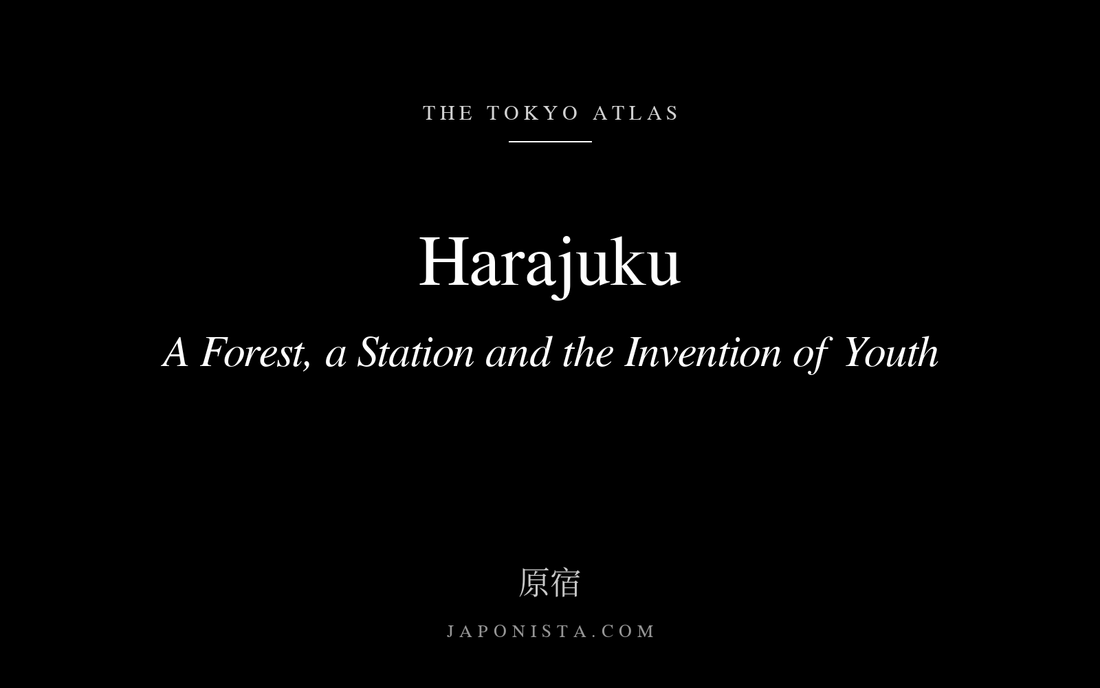 Black cover plate with white serif title: Harajuku: A Forest, a Station and the Invention of Youth