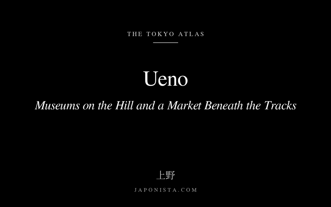 Black cover plate with white serif title: Ueno: Museums on the Hill and a Market Beneath the Tracks