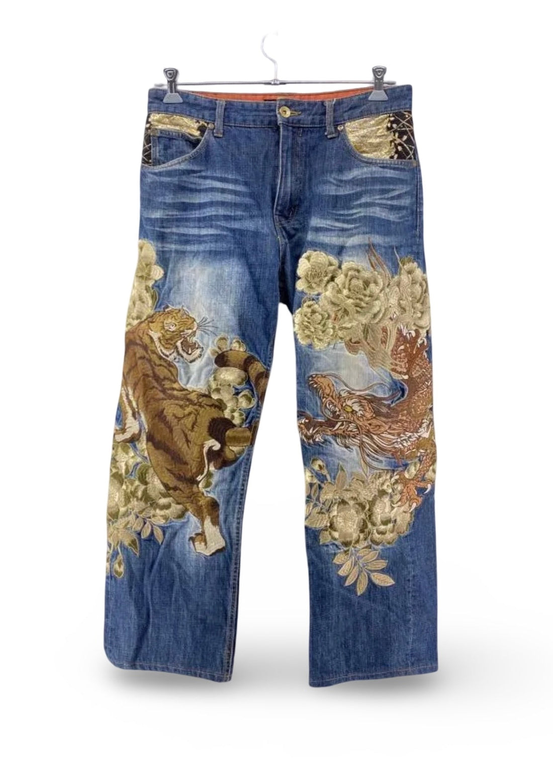 THE DRAGON & THE TIGER: The Untamed Spirit of Japanese Wagara Denim (W34 Sukajan-Era Masterpiece)