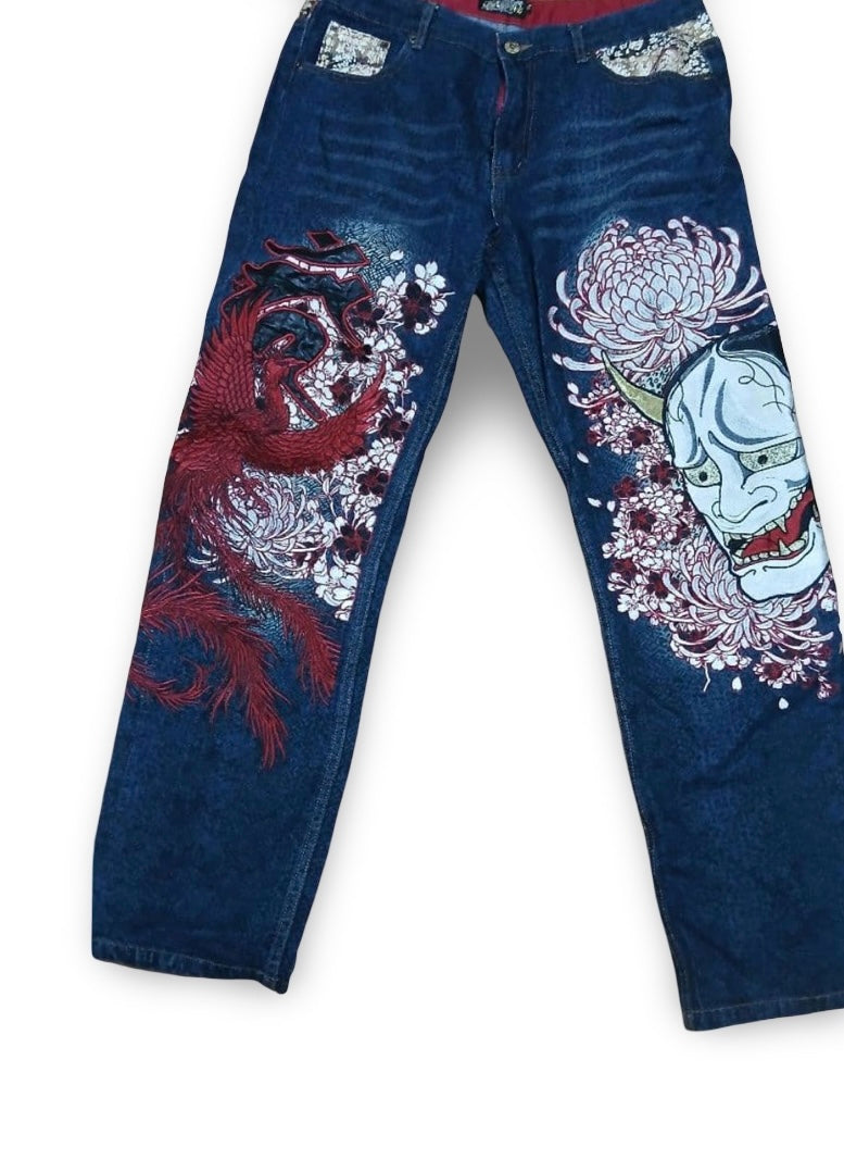 REBIRTH AND DEMONRY: The Dual Power of Phoenix and Hannya in Japanese Art Denim