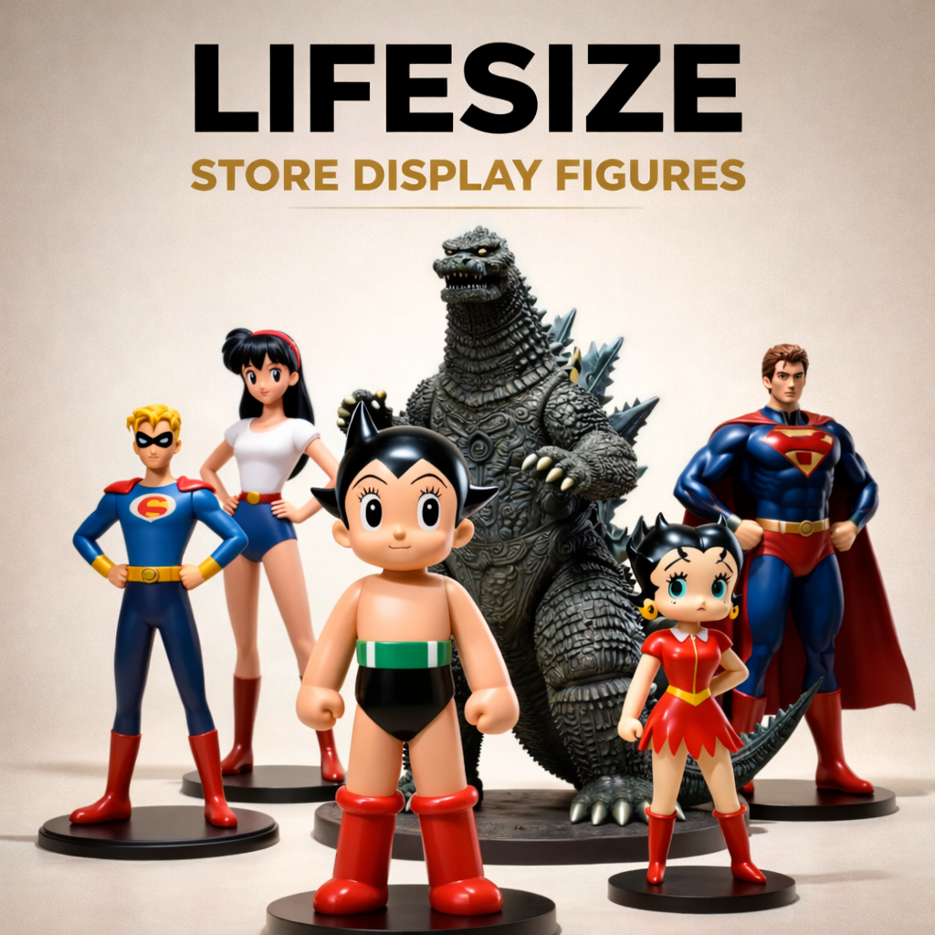 Luxury life-size collectible display figures arranged in refined gallery composition