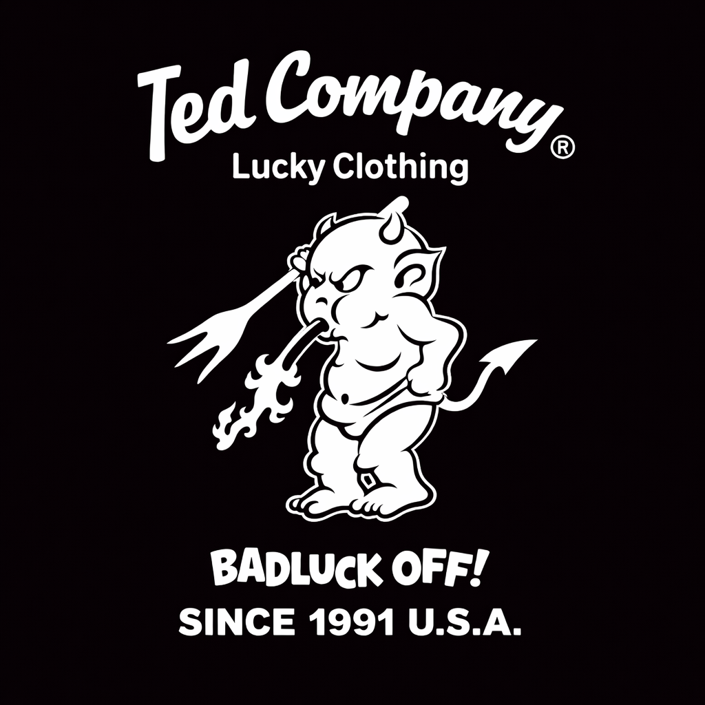 TEDMAN Company wordmark in white on black square background, monochrome Japanese apparel brand plate