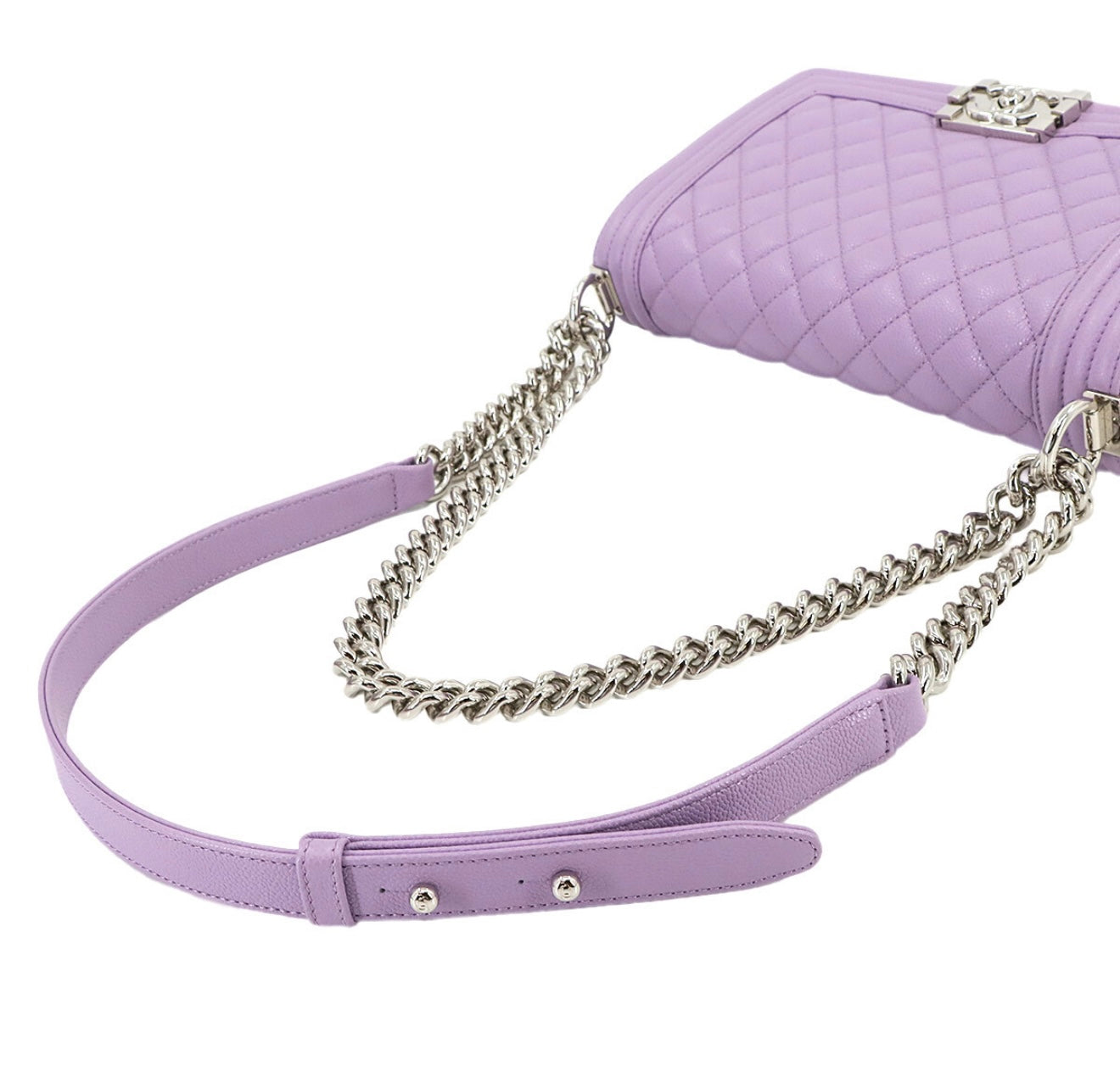 CHANEL Boy Chanel Bag Purple Caviar Skin A67086 – Silver Hardware – Rare Exhibition-Quality Shoulder Bag