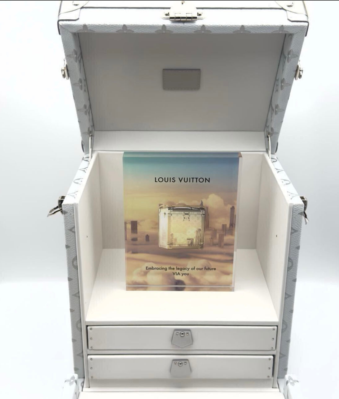 Louis Vuitton VIA Treasure Trunk Silver Monogram Eclipse Taiga Rare Digital Collectible LV Box Unused Mint Japan Verified
