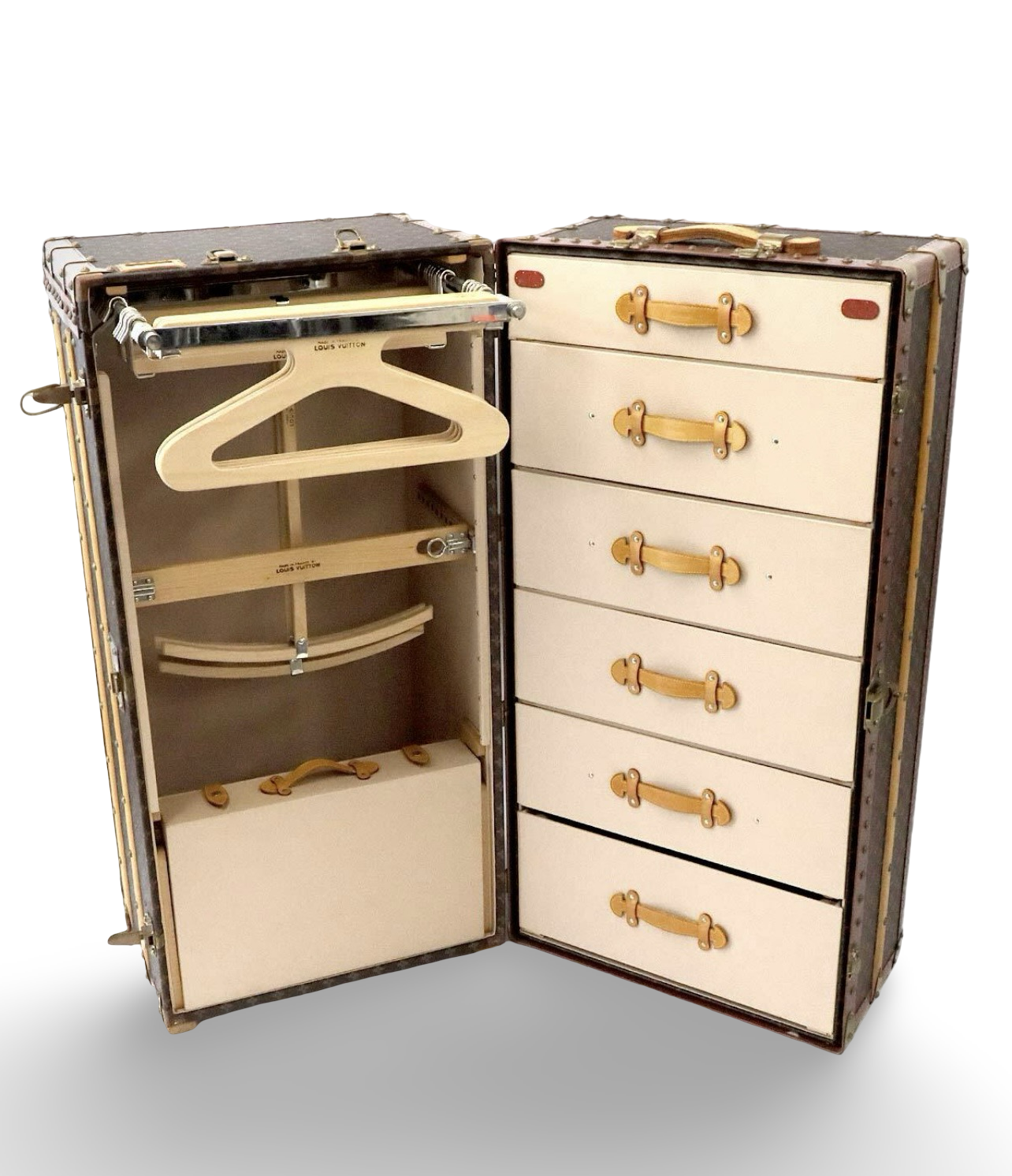 Louis Vuitton Vintage Monogram Wardrobe Trunk · Full Interior Closet System · Drawers + Hangers Set · Heritage Travel Icon · Museum-Level Piece