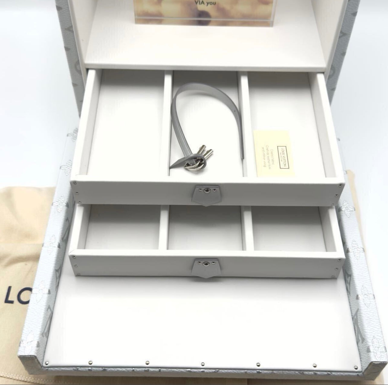 Louis Vuitton VIA Treasure Trunk Silver Monogram Eclipse Taiga Rare Digital Collectible LV Box Unused Mint Japan Verified