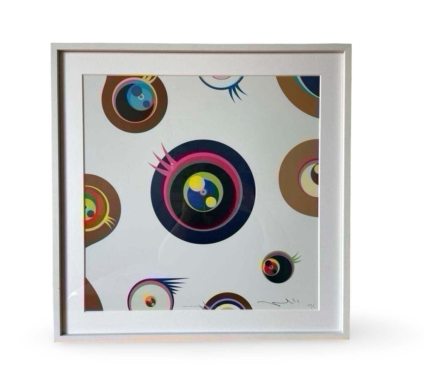 Takashi Murakami “Mememe Kurage White” Complete Set (1–4) Offset Lithographs Limited 300 Signed Kaikai Kiki Framed
