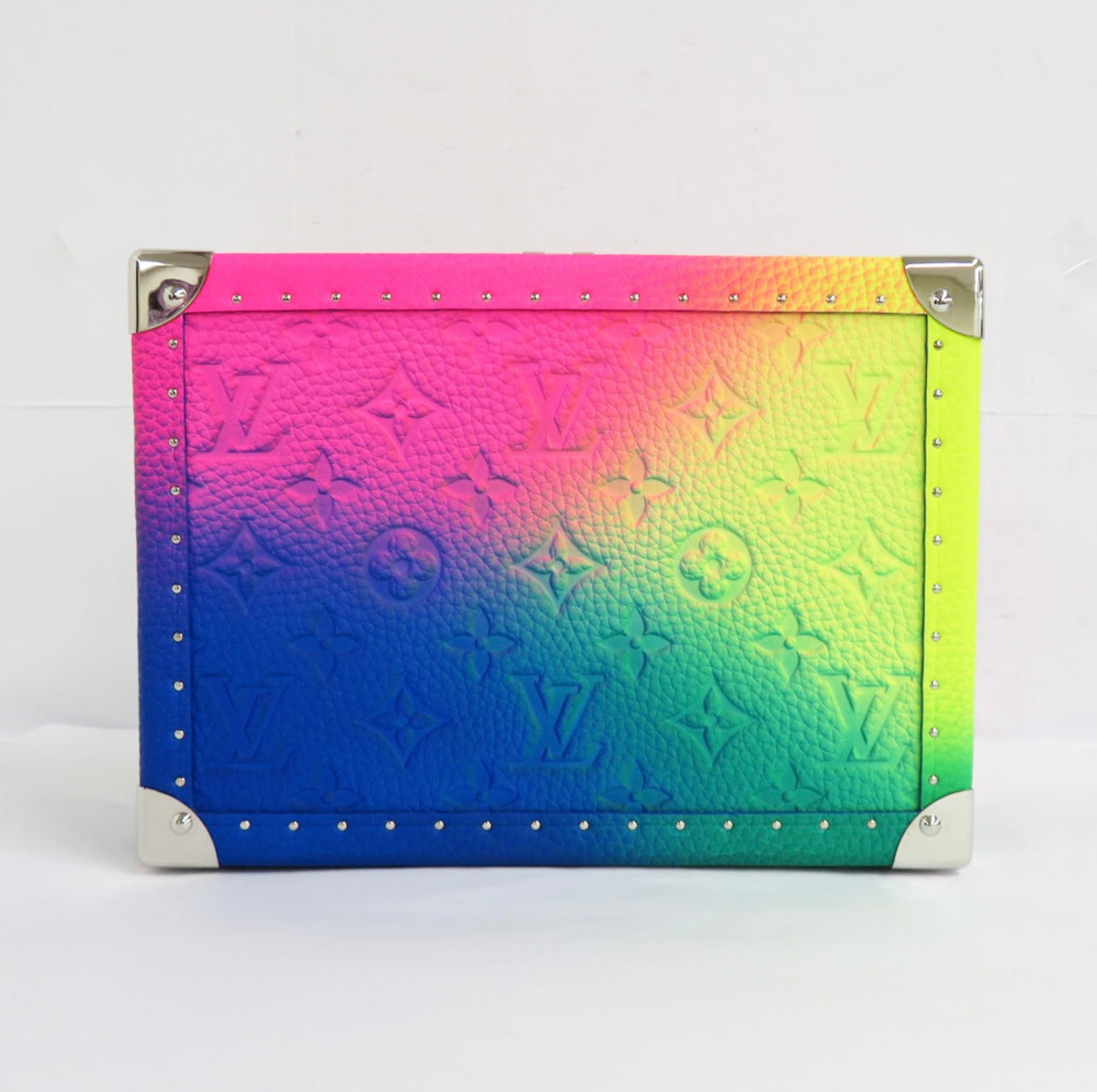 Louis Vuitton Soft Trunk Bag M20476 – Monogram Illusion Gradient Multicolor Rainbow Embossed Leather Crossbody (Excellent Condition)