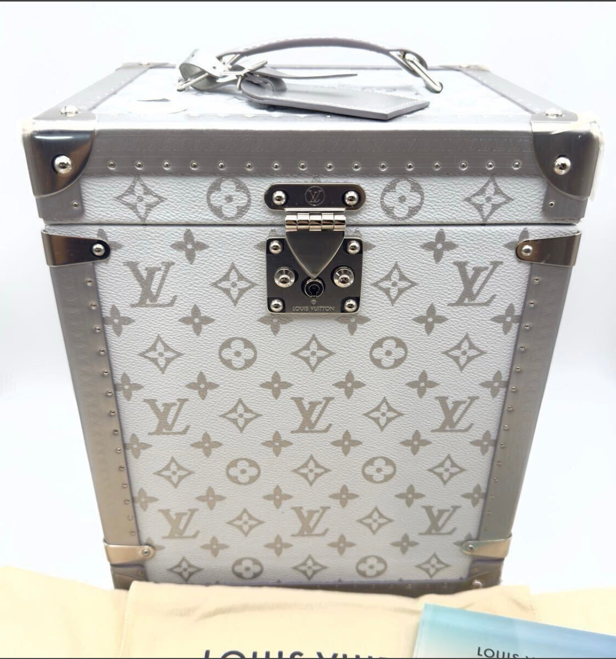 Louis Vuitton VIA Treasure Trunk Silver Monogram Eclipse Taiga Rare Digital Collectible LV Box Unused Mint Japan Verified