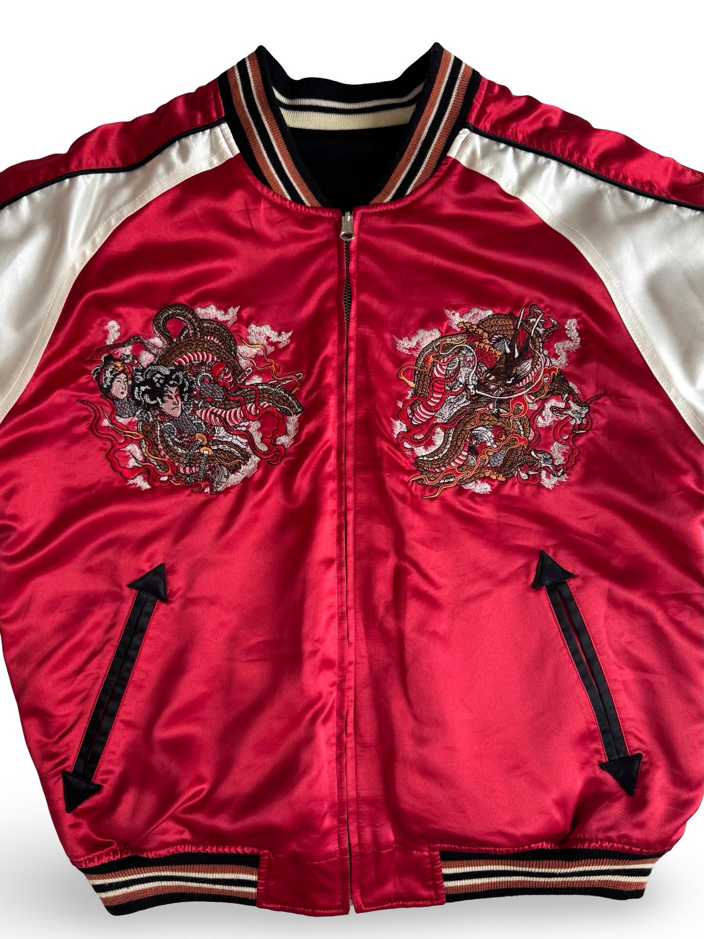 Tedman ×Tedman Clothing Efu-Shokai BRM Shuten-Dōji “King of Ogre” Reversible Velvet Sukajan (Ryūtaro Red Reverse)