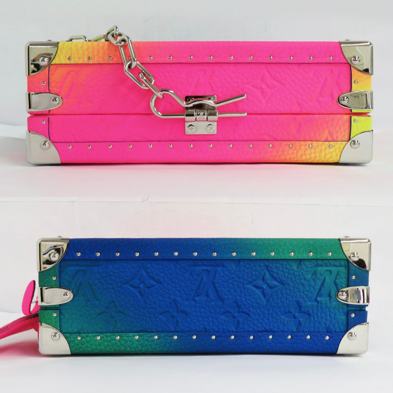 Louis Vuitton Soft Trunk Bag M20476 – Monogram Illusion Gradient Multicolor Rainbow Embossed Leather Crossbody (Excellent Condition)