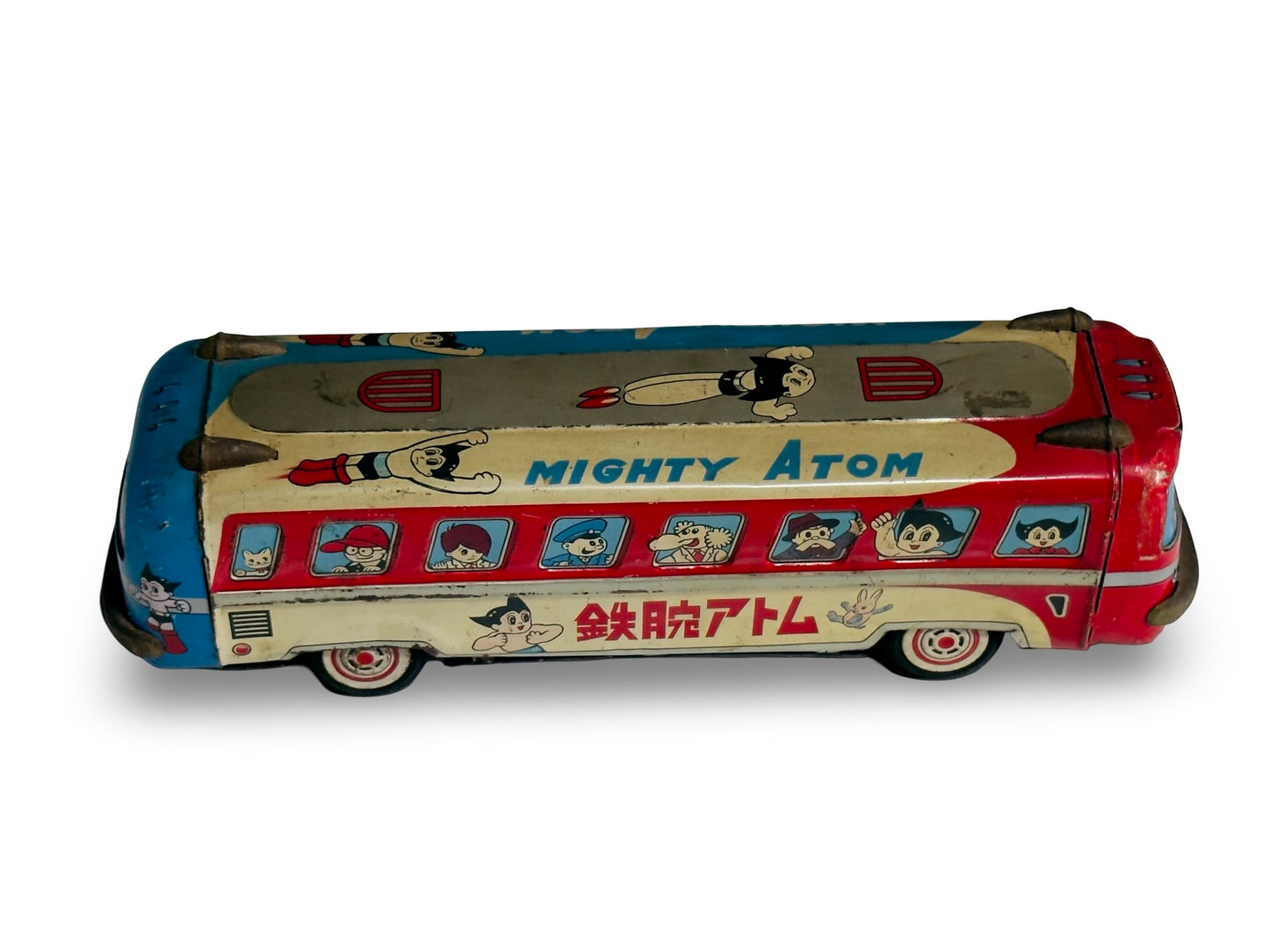 Vintage Mighty Atom (Astro Boy) Tin Bus – 1960s Japan Tin Toy – Tezuka Osamu Era