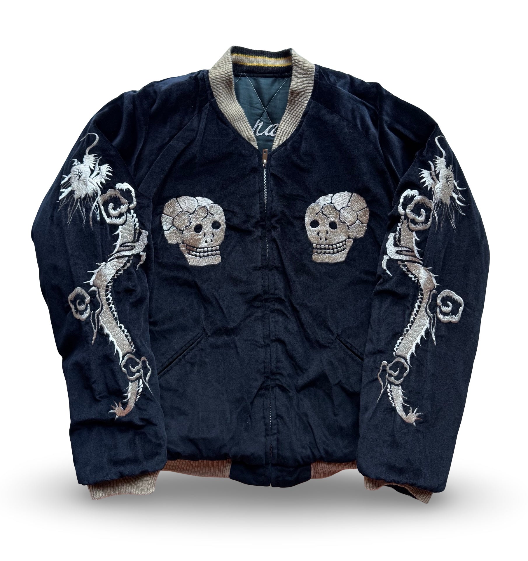 BEAMS Reversible Sukajan – Dragon/Skull & Pagoda Mt. Fuji Jacket