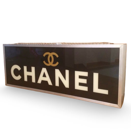 Vintage 1967 CHANEL Store Neon Sign – Authentic Boutique Display Lightbox CC Logo – Rare Collector’s Interior Art