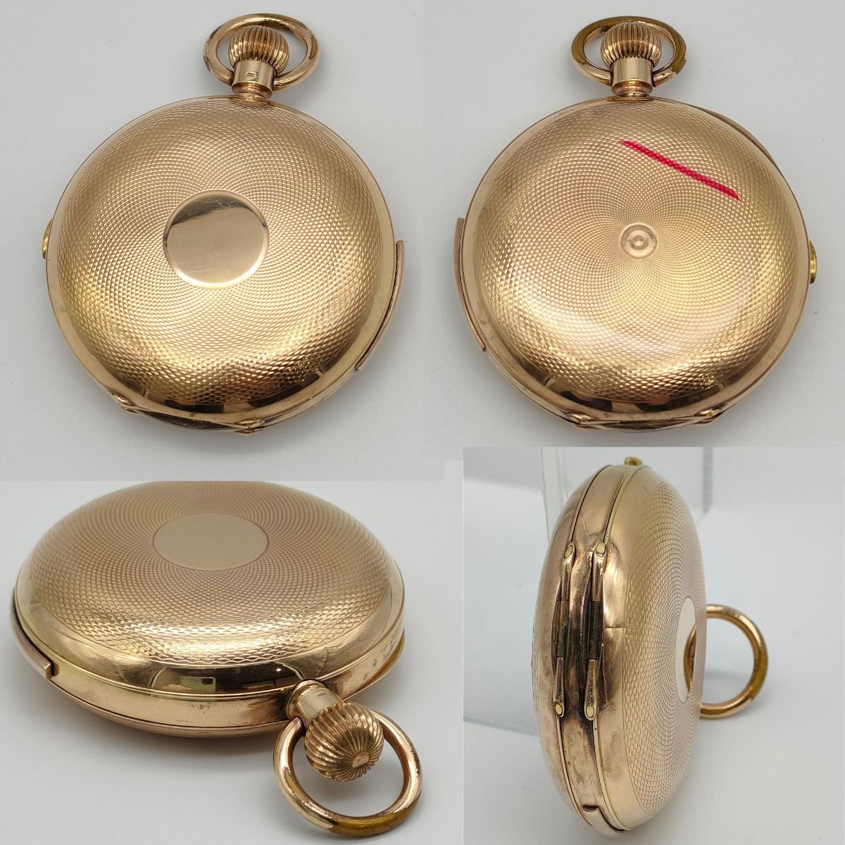 1864 14K Gold Antique Minute Repeater Pocket Watch – Automaton Enamel Dial – Mechanical Chime – Manual Wind – Rare Collector Piece