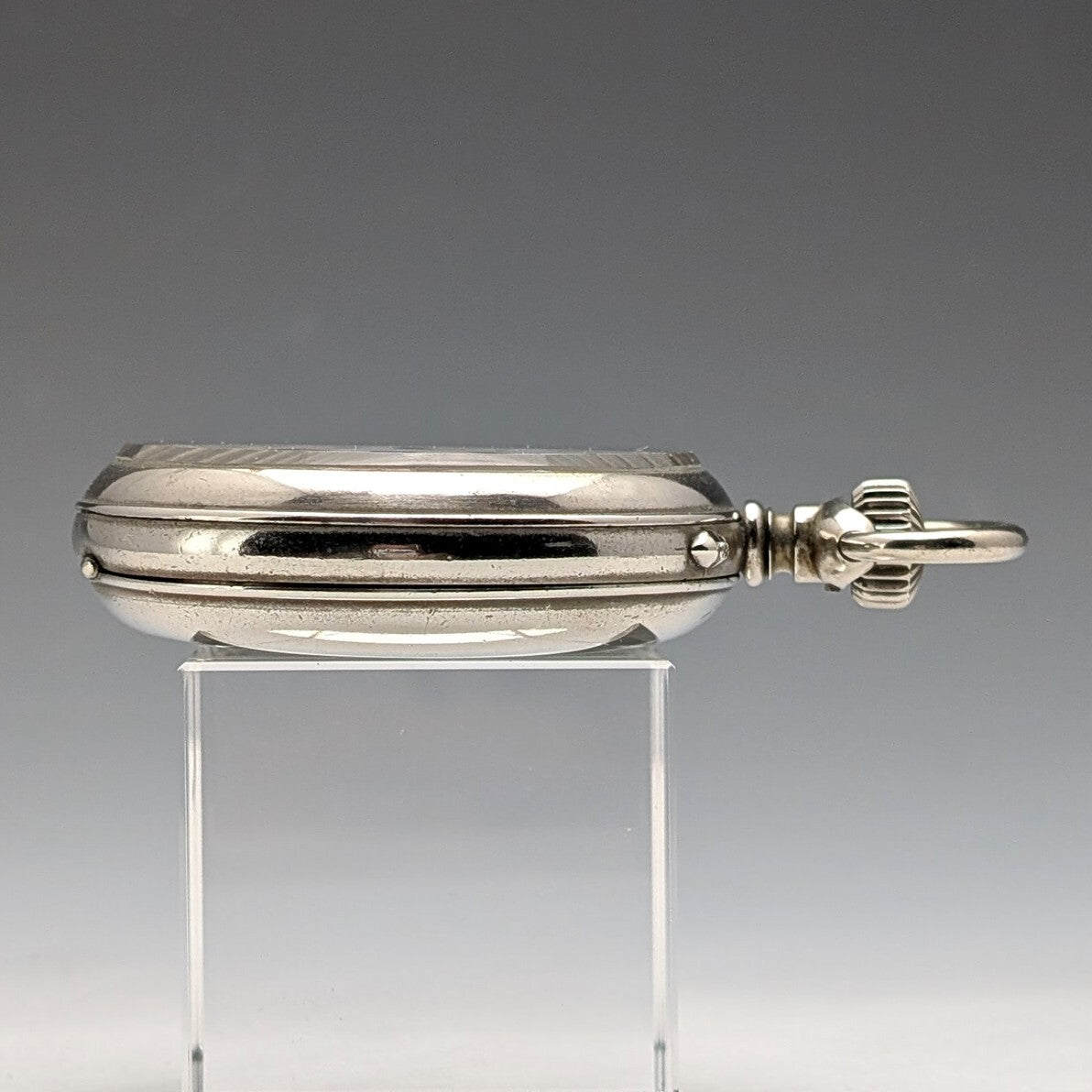 1908 Longines Antique Railroad Pocket Watch 55mm – Nickel Alloy Silver-Plated Case, Roman Dial, Open-Face Vintage Timepiece