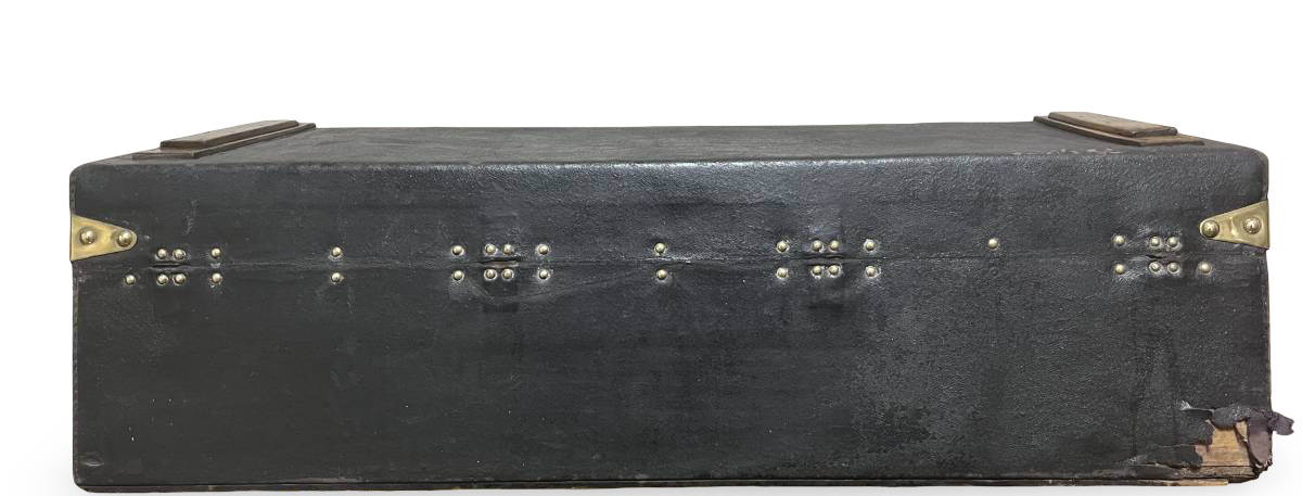 1910s Louis Vuitton Antique Motor Trunk · Black Canvas Brass Hardware · Early Automotive Bespoke Luggage · Museum-Grade Collector Artifact