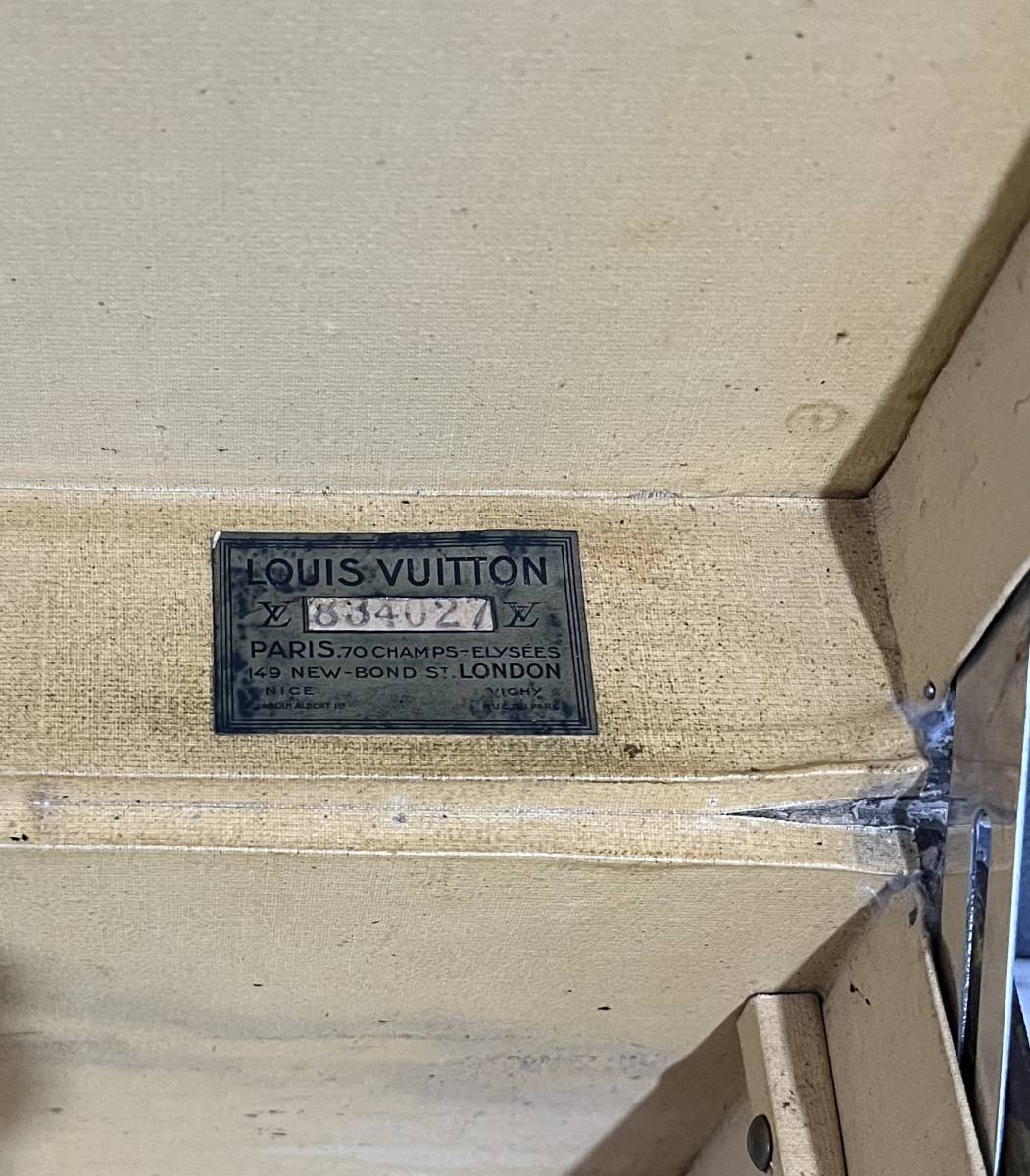 1920s Louis Vuitton Antique Hand-Paint Monogram Trunk · Large Suitcase Decor Chest · Vintage LV Travel Case · Rare Collector Furniture Piece