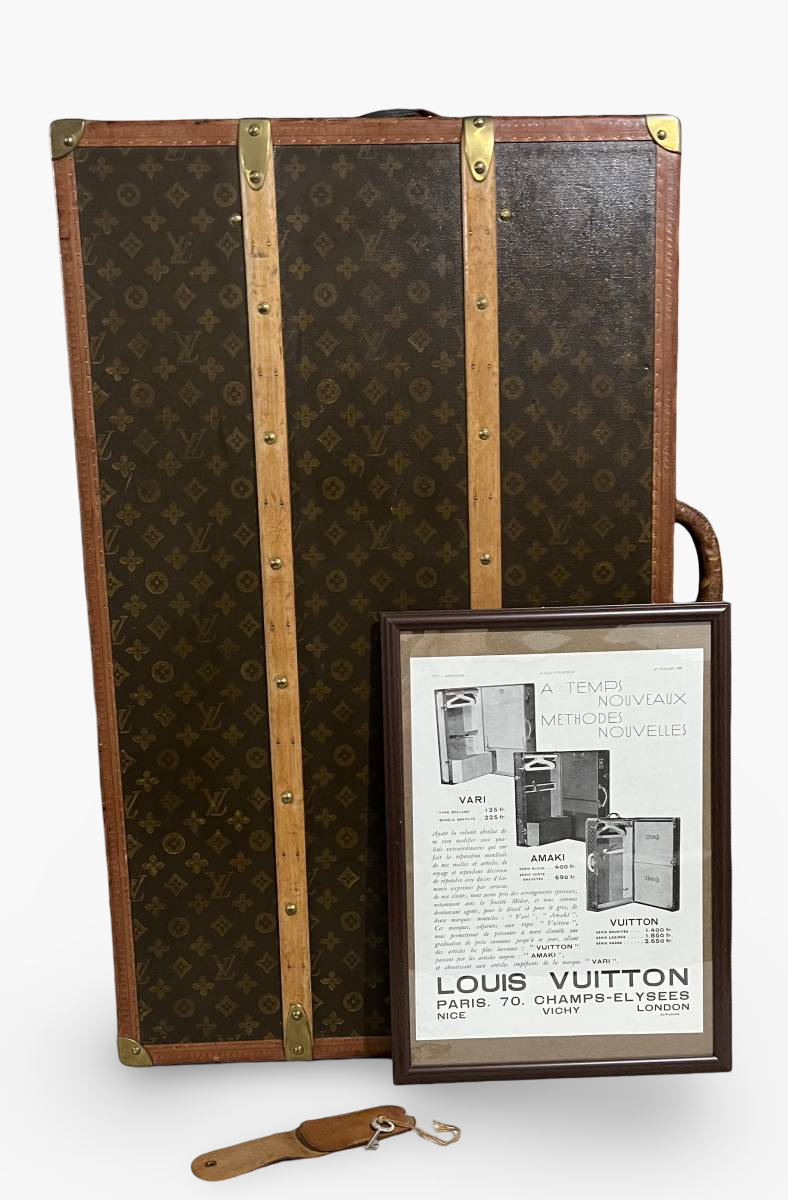 1930s Louis Vuitton Wardrobe Trunk | Antique Monogram Canvas | Pre-War Brass Hardware | Museum-Grade Interior | Rare Collector Piece
