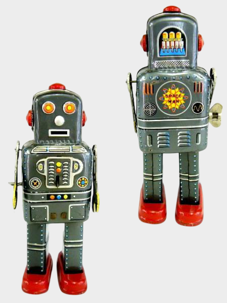 1950s Japanese Tin Wind-Up Space Robot — SY Mark Mechanical Toy