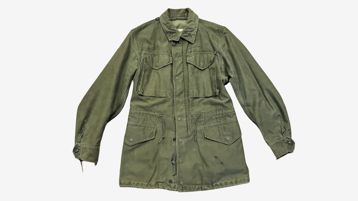 1950s Vintage U.S. Army M-1951 Field Jacket Hand Painted World Bomb Ring Aviation Art OG-107