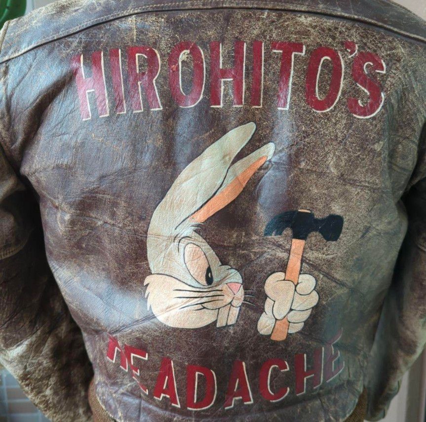 1950s U.S. Navy G-1 Flight Jacket “Hirohito’s Headache” Hand Painted Bugs Bunny Aviation Artifact