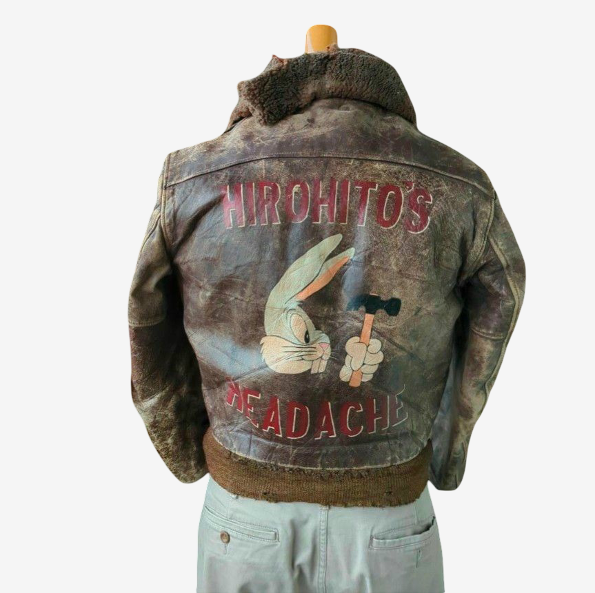 1950s U.S. Navy G-1 Flight Jacket “Hirohito’s Headache” Hand Painted Bugs Bunny Aviation Artifact