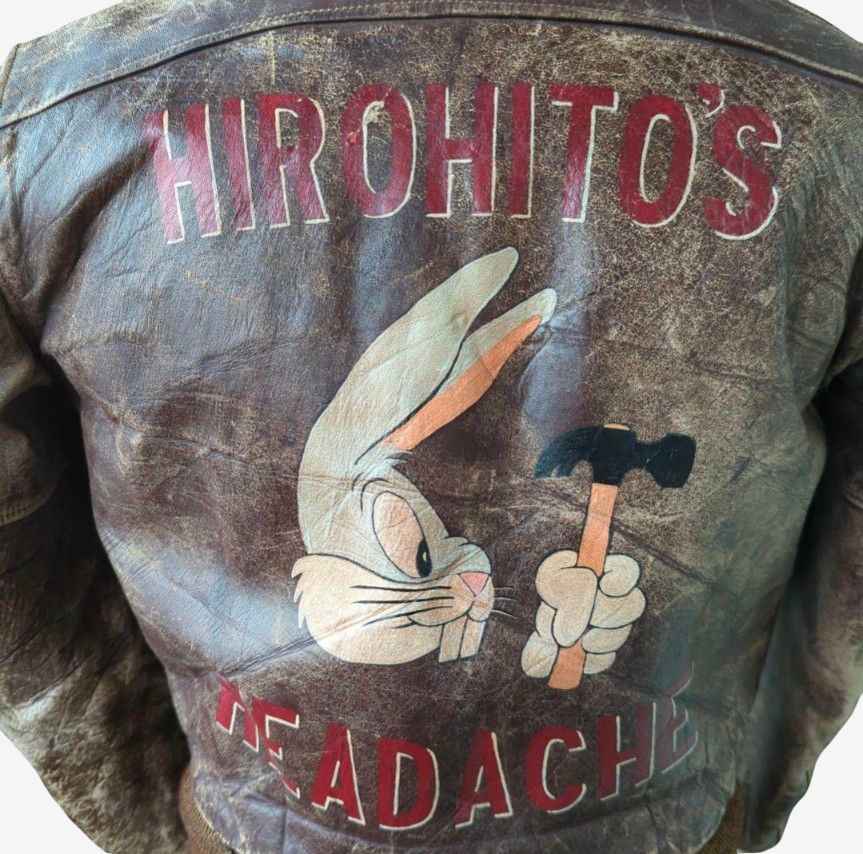 1950s U.S. Navy G-1 Flight Jacket “Hirohito’s Headache” Hand Painted Bugs Bunny Aviation Artifact