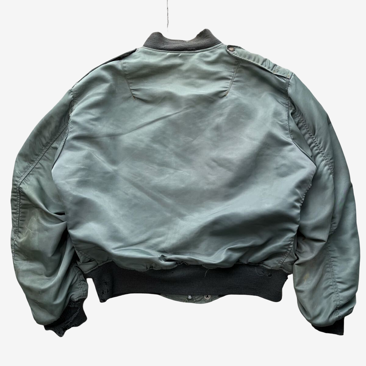 1950s USAF L-2B Flight Jacket Blue Anchor Overall Co Early Model Sage Green Nylon Bomber Jacket Vintage Military Large