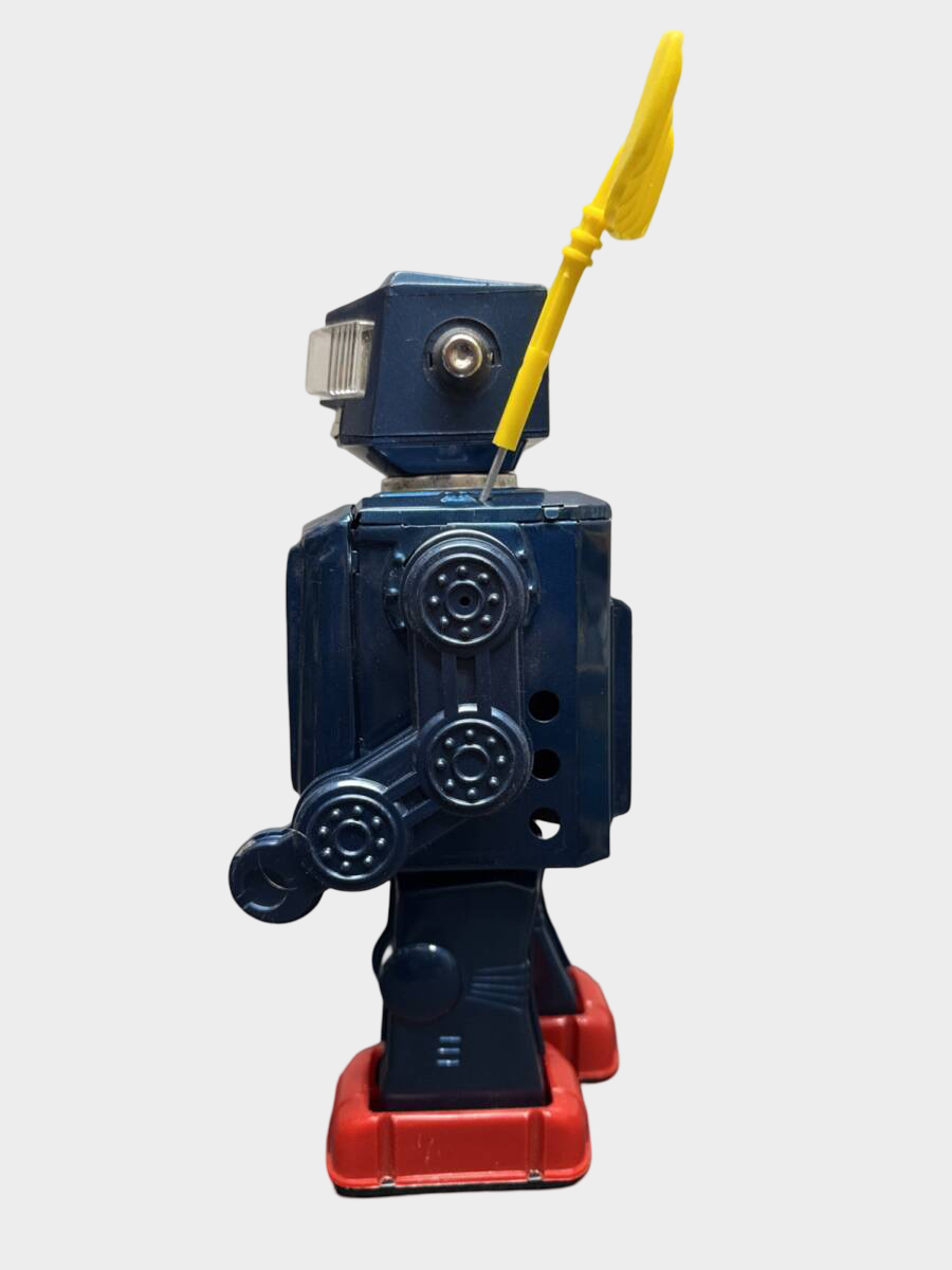 1960s Horikawa Blue Radar TV Robot with Box – Japanese Tin Battery Robot, Working Vintage Icon