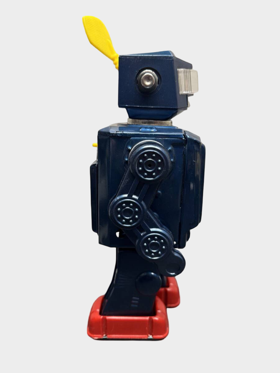 1960s Horikawa Blue Radar TV Robot with Box – Japanese Tin Battery Robot, Working Vintage Icon