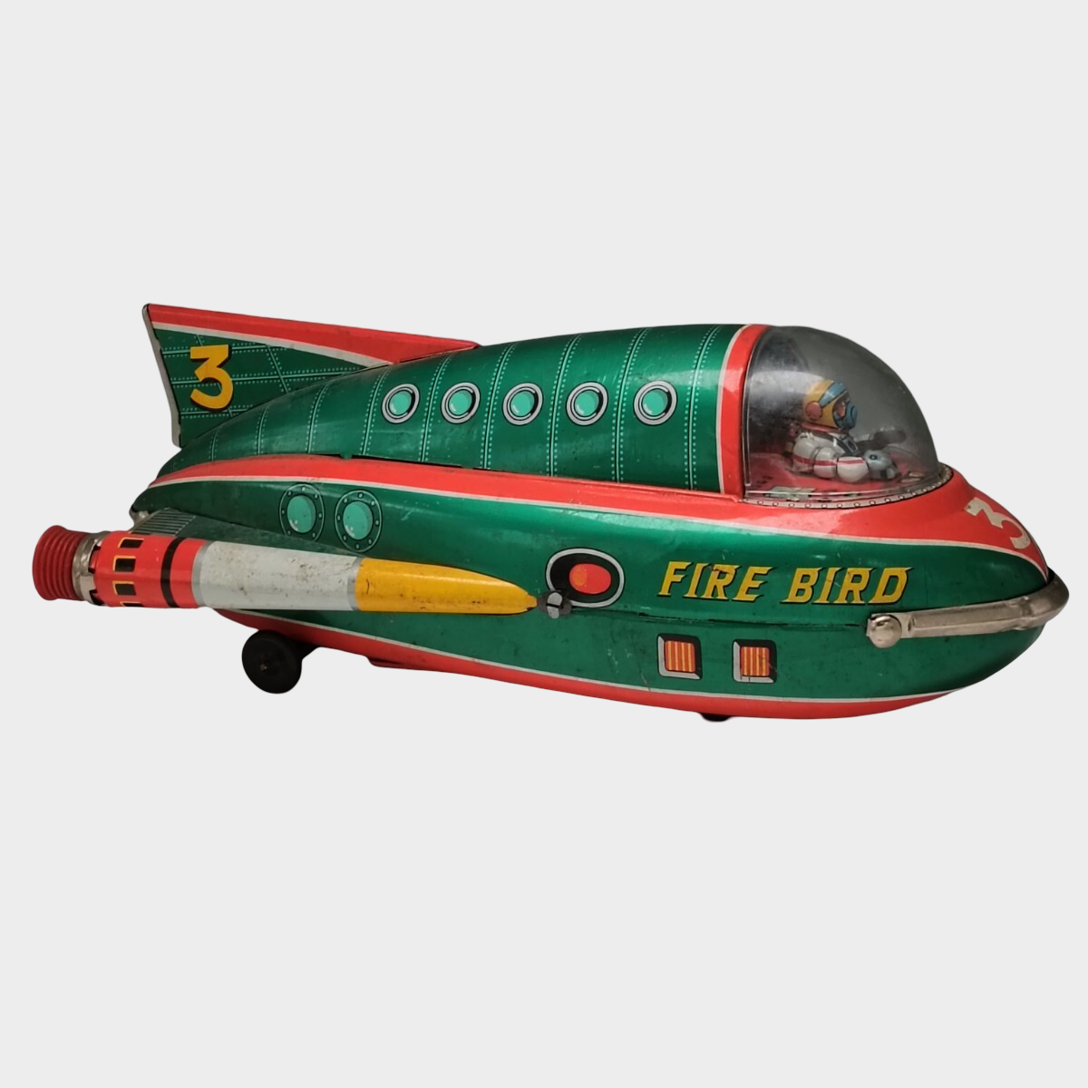 1960s Japanese Tin Toy Space Patrol “Firebird” | Battery-Powered Space Ship | Masudaya Showa Era