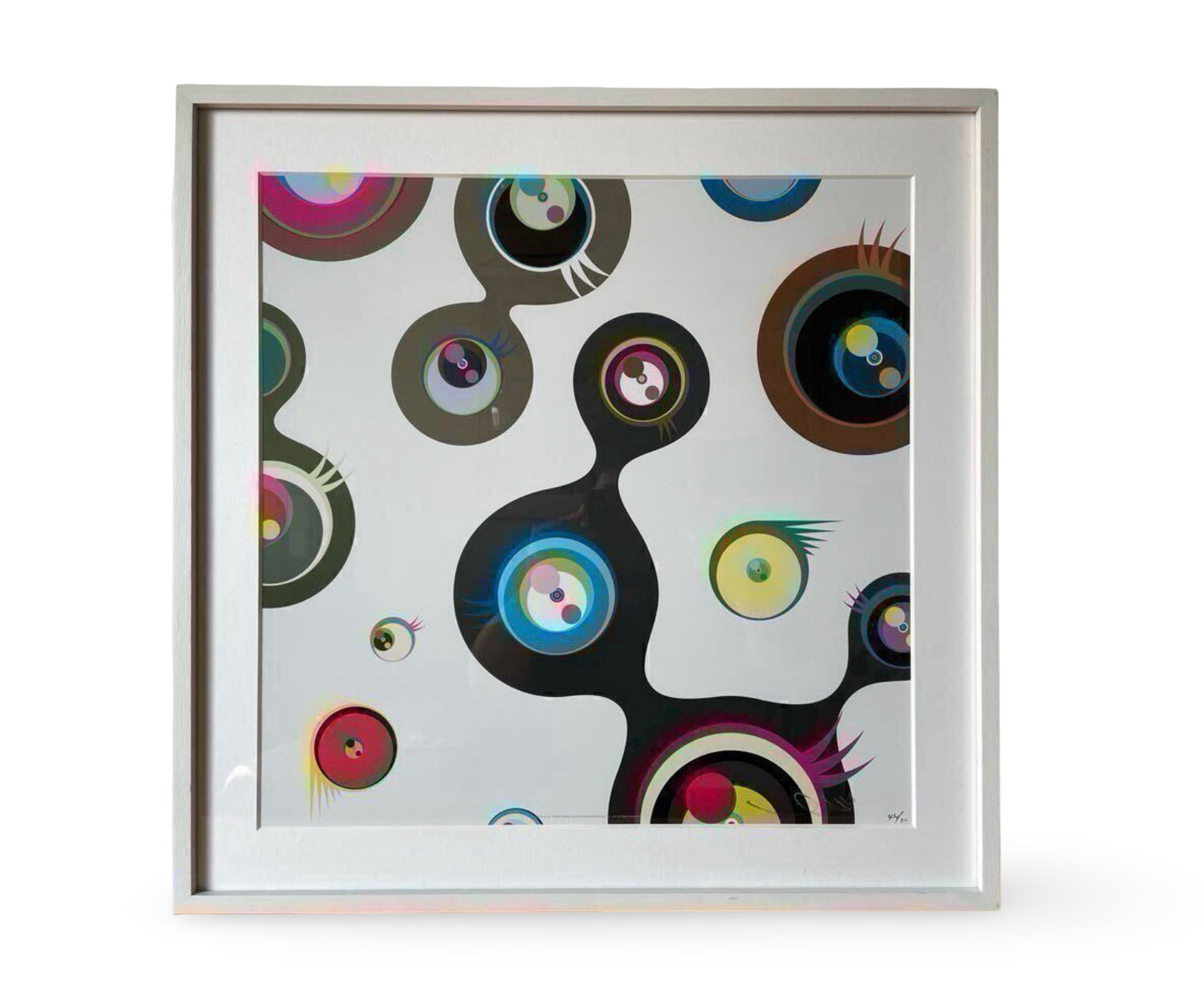 Takashi Murakami “Mememe Kurage White” Complete Set (1–4) Offset Lithographs Limited 300 Signed Kaikai Kiki Framed
